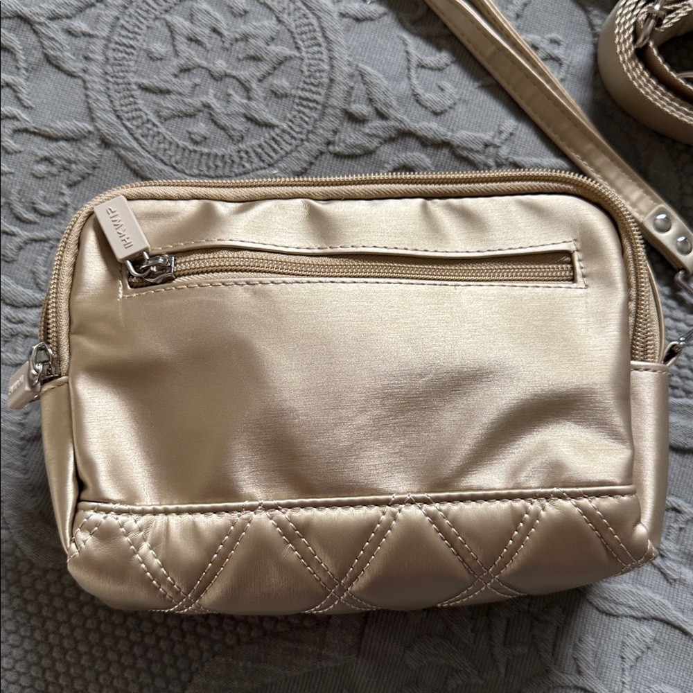 IHKWIP Can't Stop Wearing It Crossbody Wristlet Bag in Metallic Champagne - Picture 2 of 8